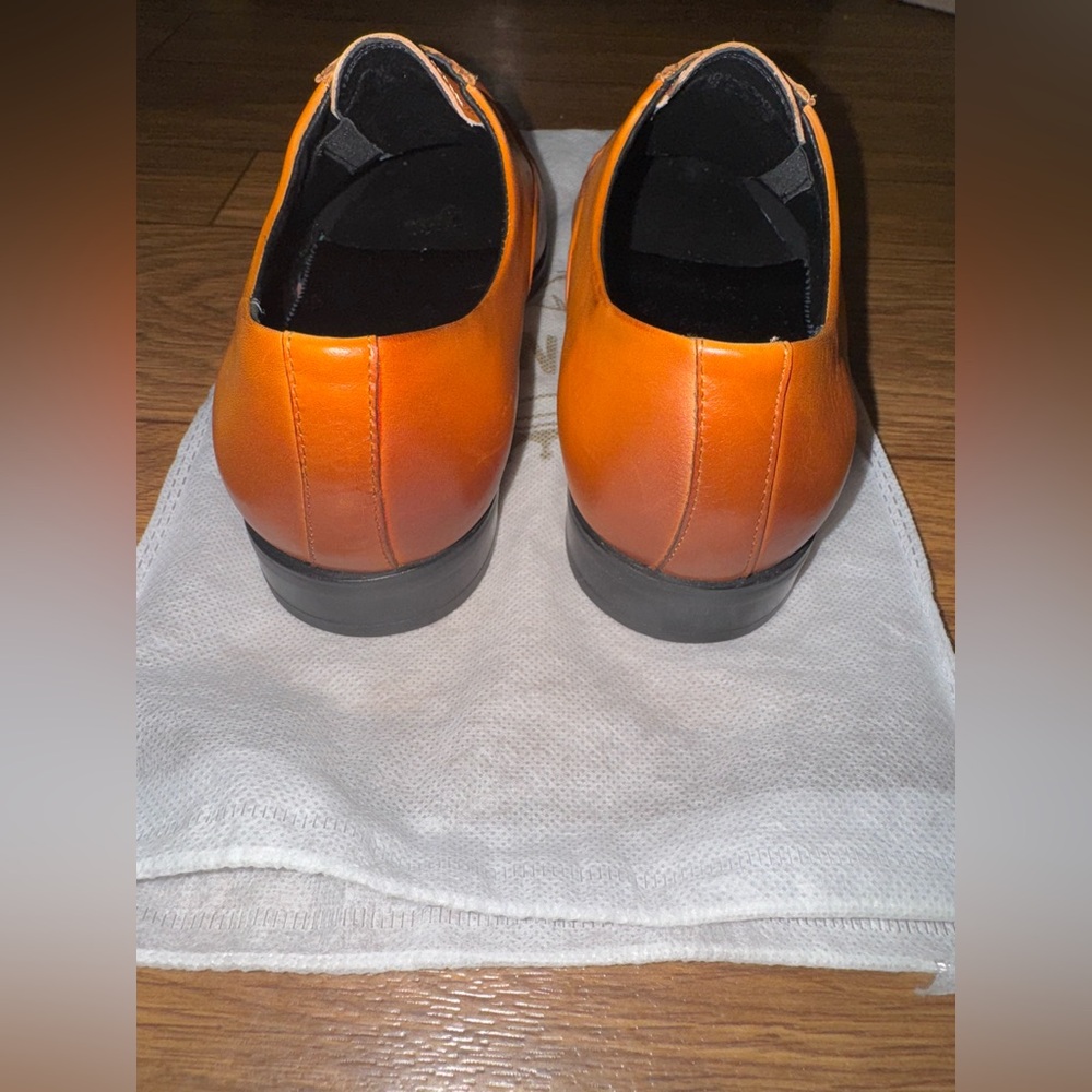Gifennse Handmade Leather dress shoe's slip on loafers brown Men's size 7.5/39 - Picture 6 of 15